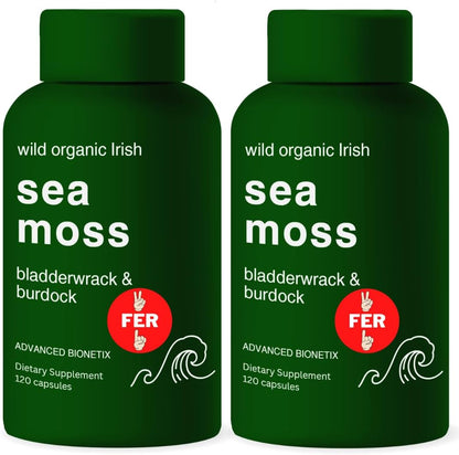 Advanced Bionetix Cápsulas de Musgo Marino Orgánico Irish Sea Moss con Bladderwrack y Bardana (120 Cápsulas) – Image 9