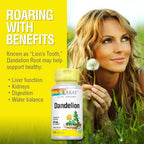 Dandelion Root SOLARAY | Liver, Kidney, Digestion & Water Balance Support | Non-GMO, Vegan, 100 Veggie Capsules