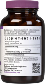 Bluebonnet NAC 500 mg - 90 Cápsulas Vegetales
