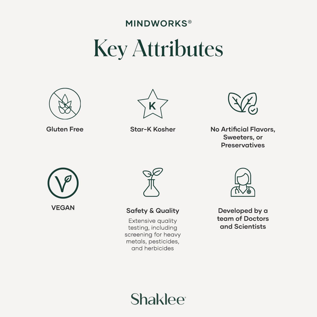 Shaklee MindWorks – Suplemento para la función cognitiva – 30 comprimidos