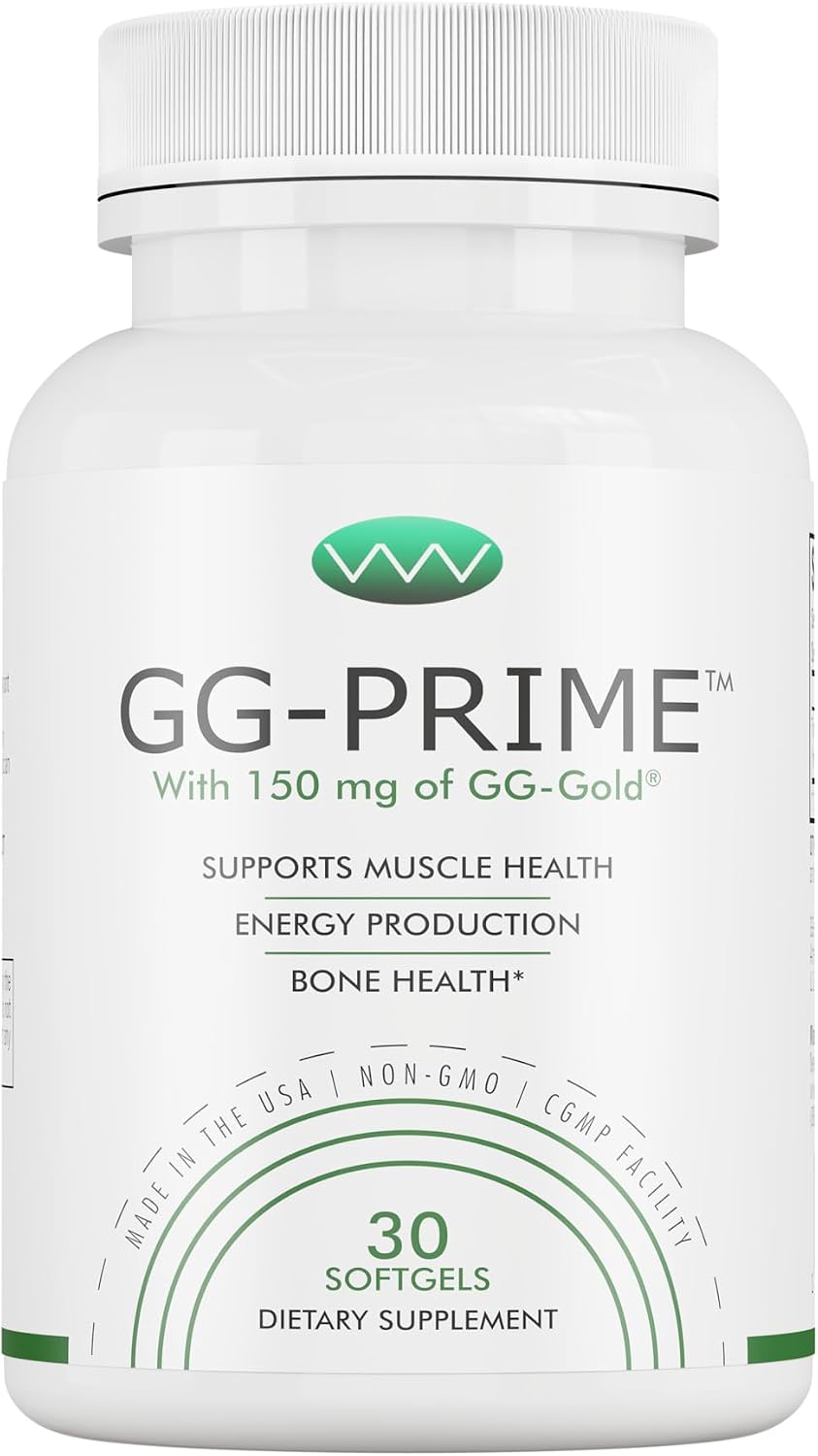 GG-Prime™ Geranylgeraniol 150 mg – GG-Gold® de Annatto – Apoya la producción de CoQ10, salud muscular y ósea – 30 cápsulas blandas