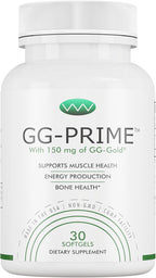 GG-Prime™ Geranylgeraniol 150 mg – GG-Gold® de Annatto – Apoya la producción de CoQ10, salud muscular y ósea – 30 cápsulas blandas