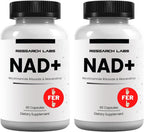 Research Labs NAD+ Supplement 2 por 1 Fórmula Patentada con RiboYOUNG™ | Activador NRF2, Nicotinamida Ribósido, Quercetina, Resveratrol, Betaína