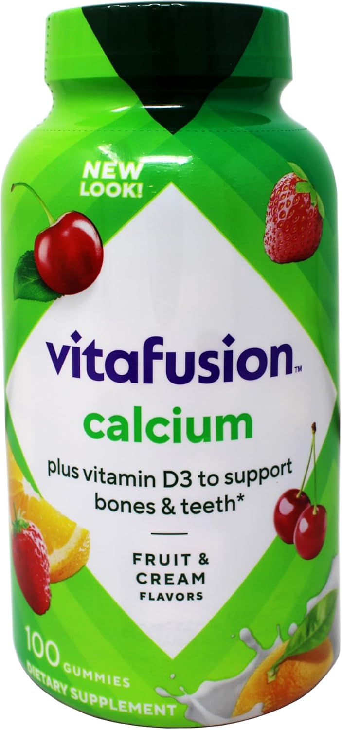 Vitafusion Gomitas de Calcio con Vitamina D3, 100 Gomitas (Paquete de 2)