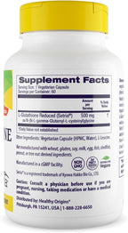 Healthy Origins Setria L-Glutión 500 mg, 60 Cápsulas Veganas