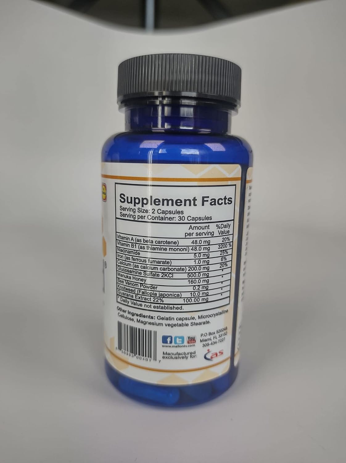 ABEE MED Natural Bee Venom Apitoxin Supplement - 60 Capsules + 2 oz Cream
