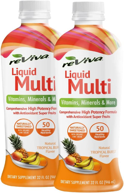 ReViva Liquid Multivitamin Twin Pack – Más de 50 nutrientes: Una fórmula completa que incluye vitaminas – Image 1