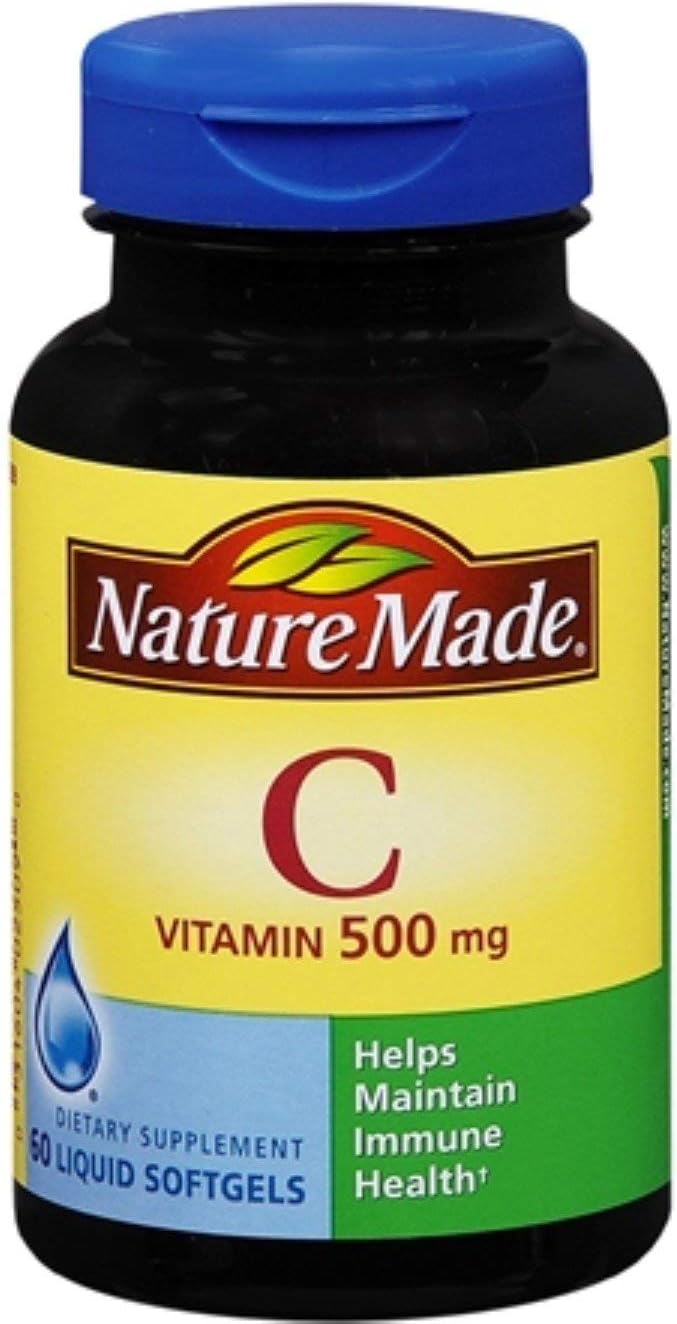 Nature Made Vitamin C 500 mg Liquid Softgel Capsules, 60 Count (Pack of 4)