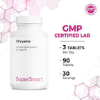 Supersmart - Chrysine 1500 mg Per Day - Flavonoide Natural - Ayuda a Equilibrar las Hormonas - No-GMO y Sin Gluten - 90 Comprimidos