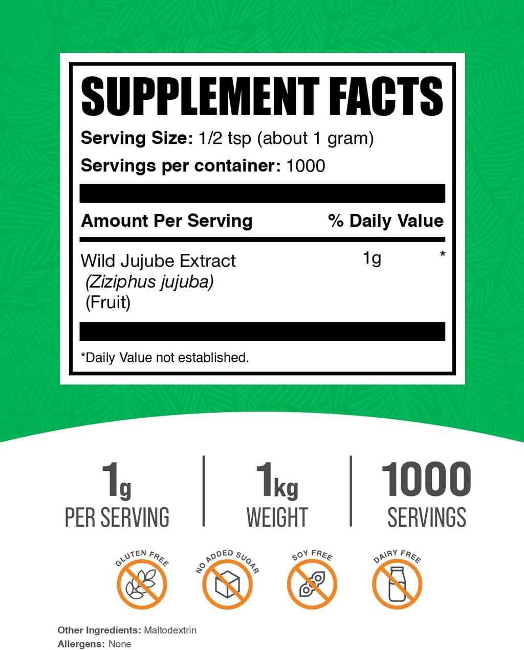 Extracto de Azufaifa Silvestre en Polvo - 1 kg (2.2 lbs)