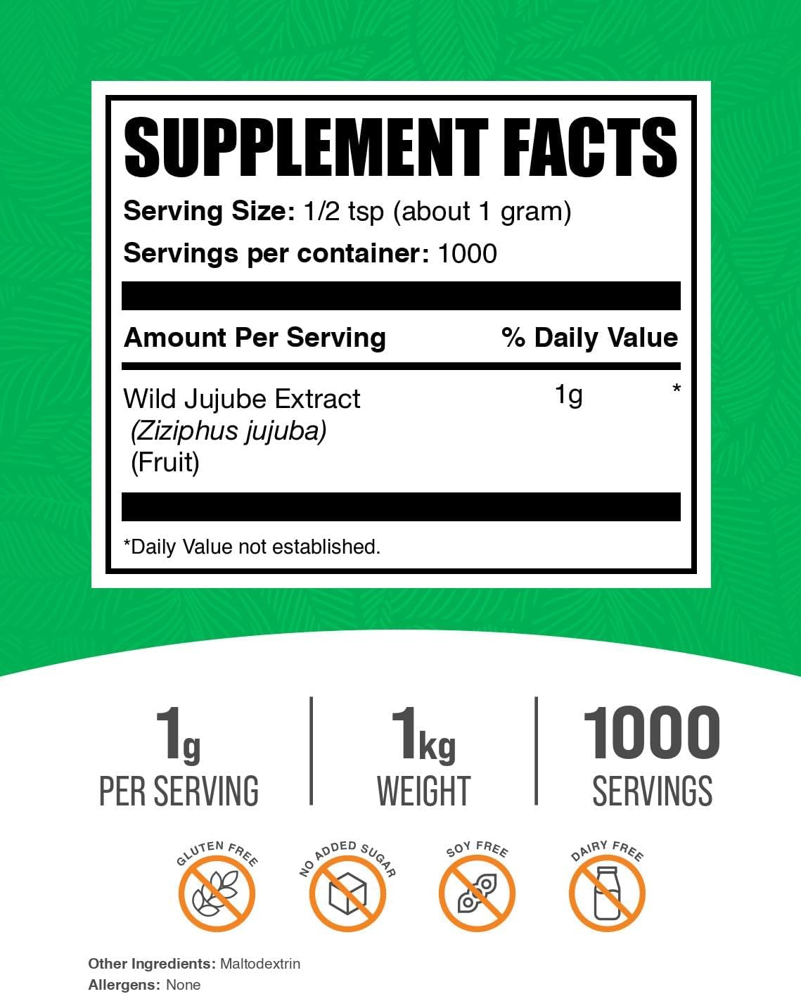 Extracto de Azufaifa Silvestre en Polvo - 1 kg (2.2 lbs)