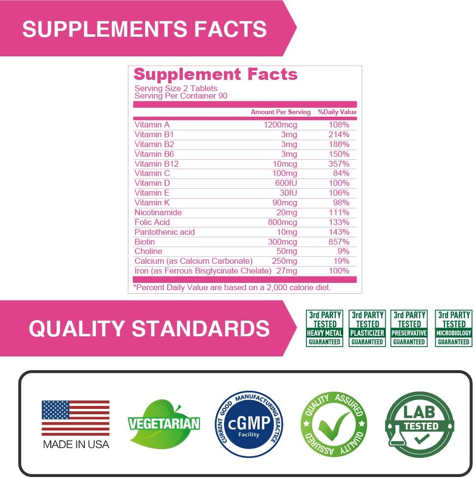 LOVITA Prenatal Multivitamins - 180 Comprimidos Vegetarianos