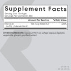 Sports Research Vitamina D3 5000 UI con Aceite de Coco MCT - Alta Potencia, 125 mcg, 360 Cápsulas Blandas