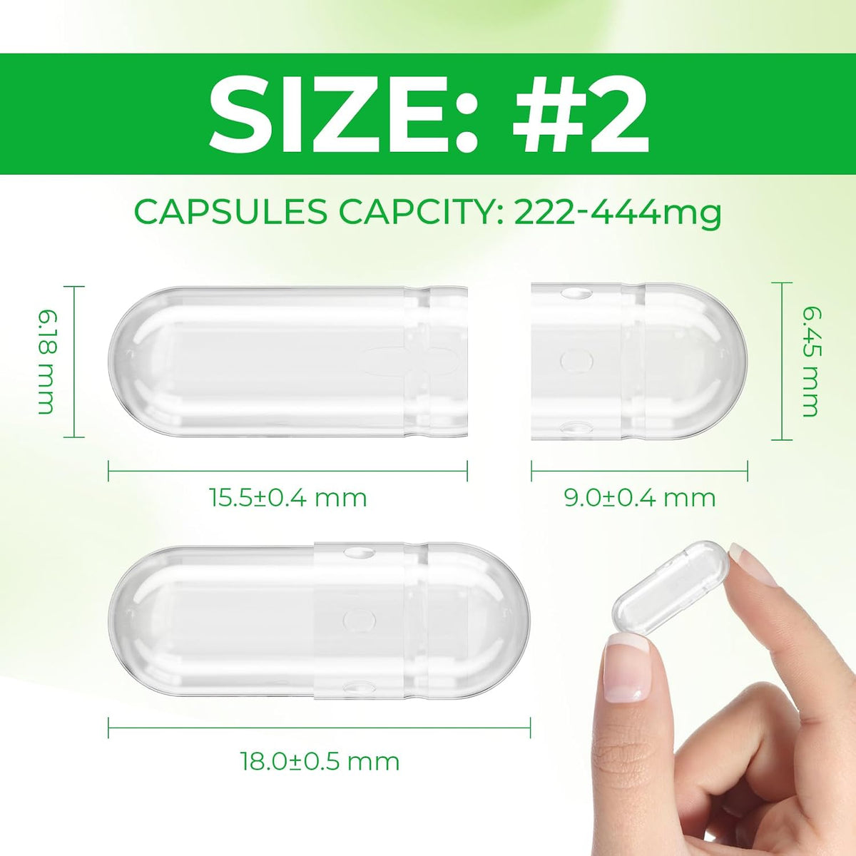 Cápsulas Veganas Vacías Tamaño 2 (500 uds) - Transparentes, Sin Gluten, No GMO, Certificado Halal - Kit de Llenado con 2 – Image 8