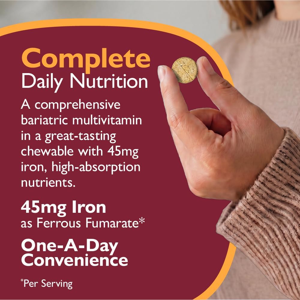 CelebrateONE 45 Multivitamínico Bariátrico con Hierro - Masticable Sabor Tropical - 30 Comprimidos