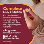 CelebrateONE 45 Multivitamínico Bariátrico con Hierro - Masticable Sabor Tropical - 30 Comprimidos