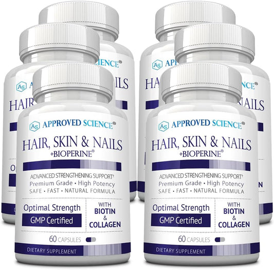 Approved Science - Cabello, Piel y Uñas - 360 Cápsulas - 6 Meses