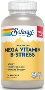 SOLARAY Mega Vitamin B-Stress - B Complex with Vitamin C, Sustained Release, 240 Tablets