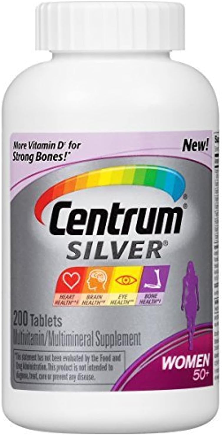 Centrum Silver, Multivitamínico para Mujeres Mayores de 50 Años, 200 Comprimidos
