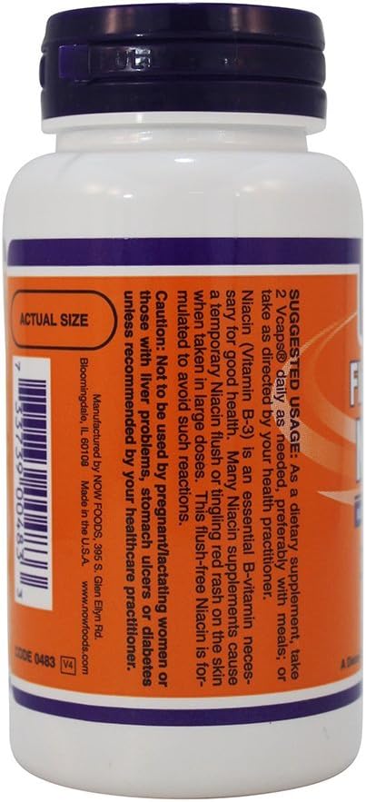 Flush-Free Niacina 90 Cápsulas Veganas - NOW Foods