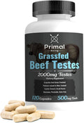 Primal Being Cápsulas de Testículos de Res Grassfed – Suplemento Nutritivo, 120 Cápsulas