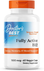 Doctor's Best B12 1500 mcg - Metilcobalamina Activa - 60 Cápsulas Veganas
