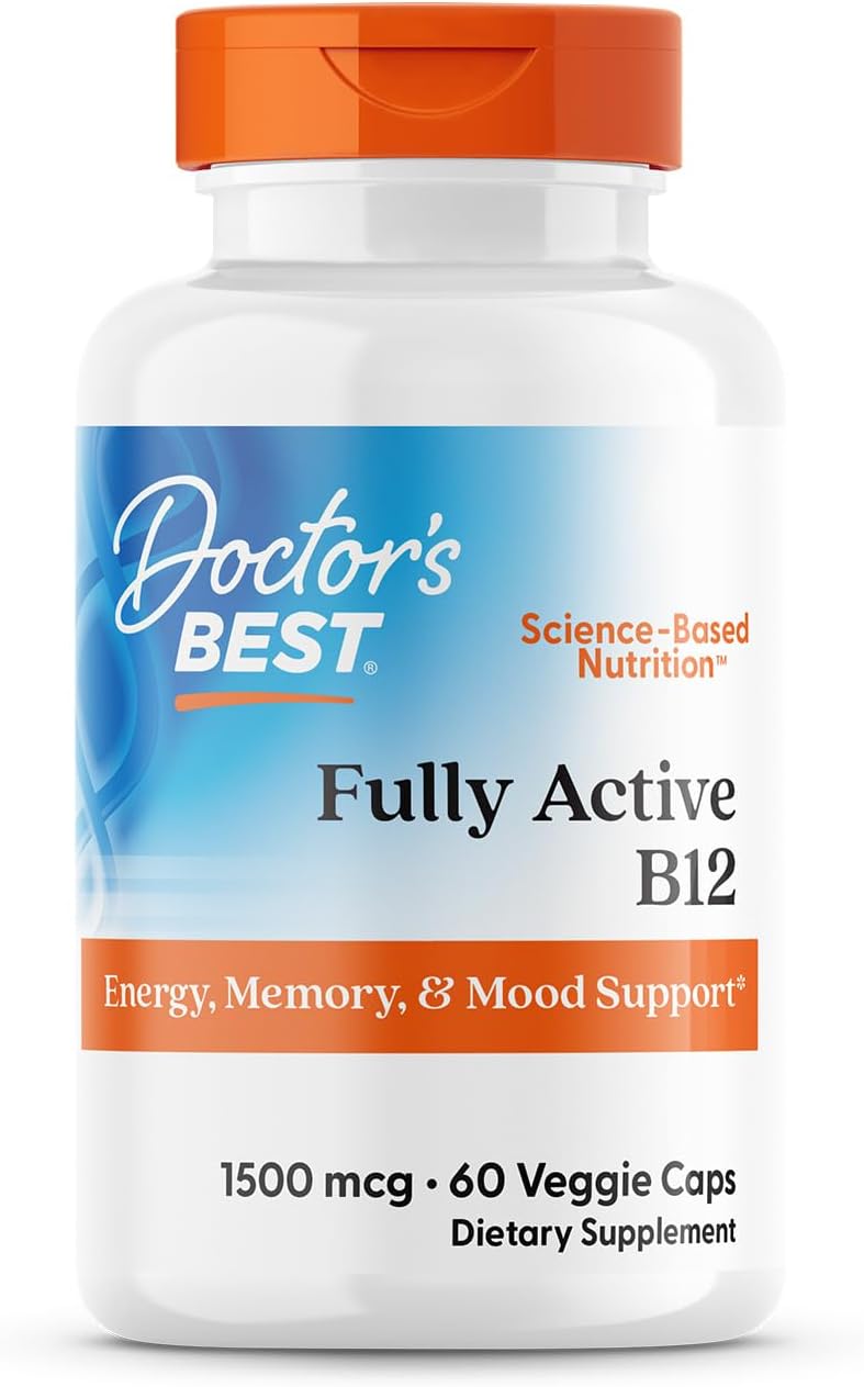Doctor's Best B12 1500 mcg - Metilcobalamina Activa - 60 Cápsulas Veganas