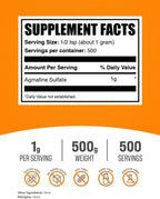 Ácido Fólico en Polvo - Complemento de Vitamina B9, 480mcg por Dosis, 500g