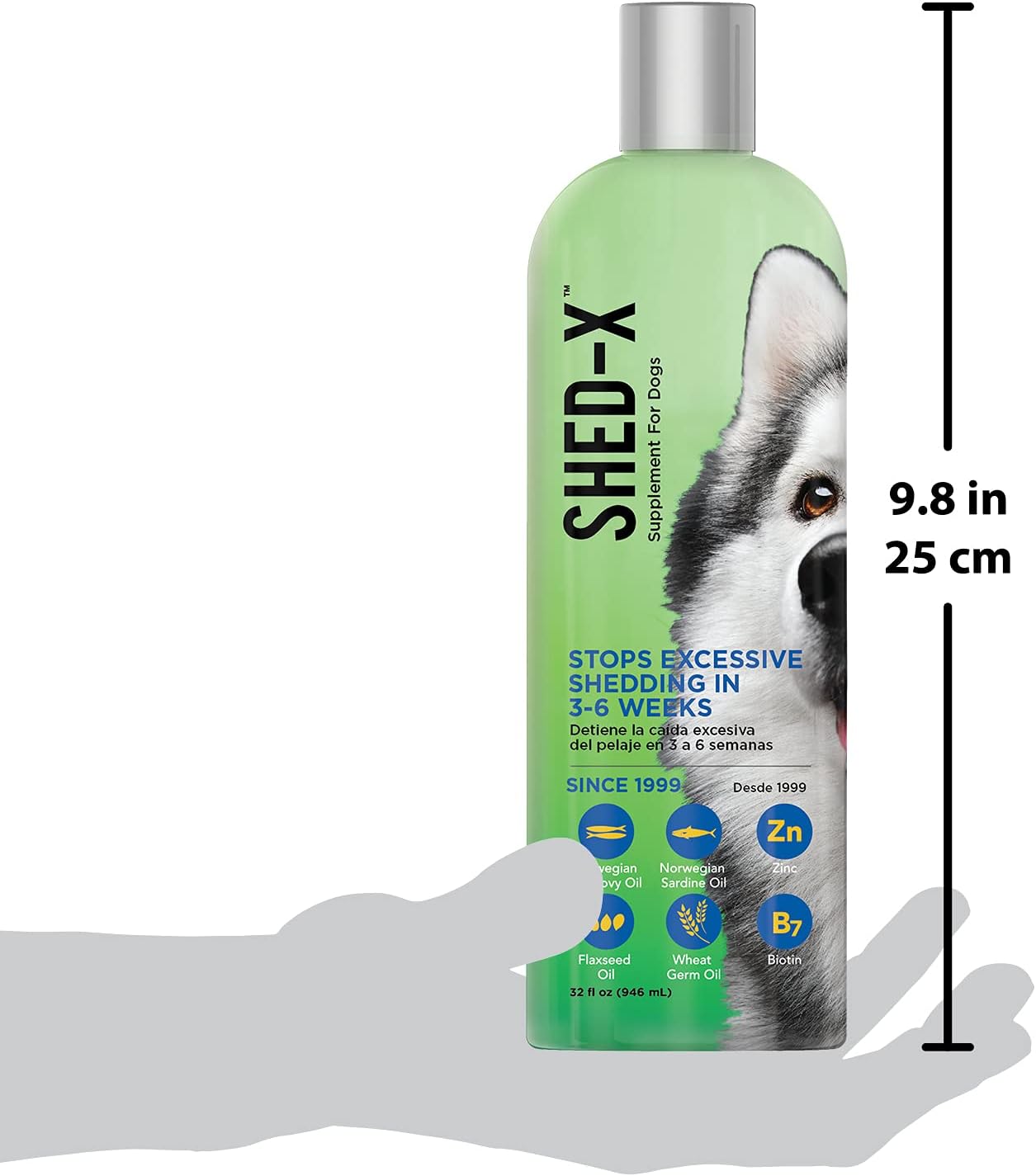 Shed-X Suplemento Líquido para Perros - 946 ml (32 oz) - Reduce la Muda con Aceite de Pescado