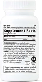 GNC Niacina 500 mg, 100 Comprimidos Vegetarianos