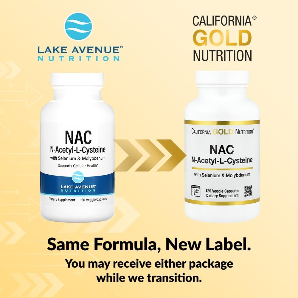 Lake Avenue Nutrition N-Acetil-L-Cisteína, 600 mg, 120 Cápsulas Vegetales