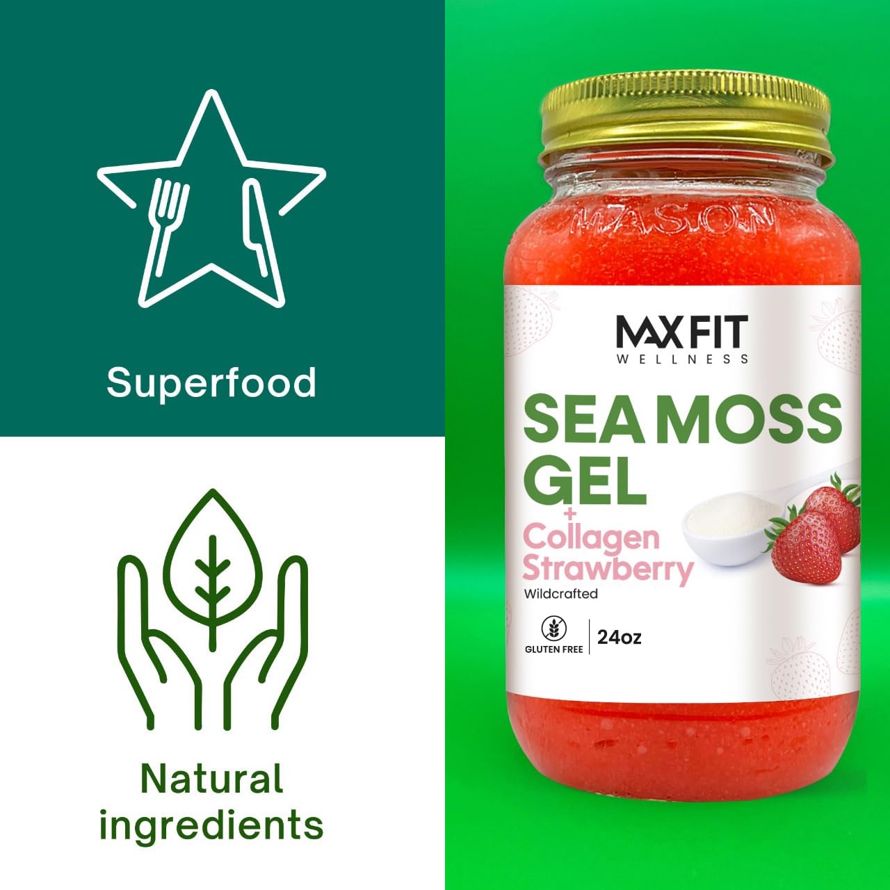Sea Moss Gel (24oz) - 92 Vitaminas y Minerales - Recolectado Silvestremente - Saint Lucia
