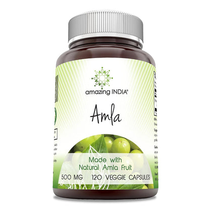 Amazing India Amla (Amla Natural) 500 mg - 120 Cápsulas Veganas - Sin Gluten, No GMO – Image 1