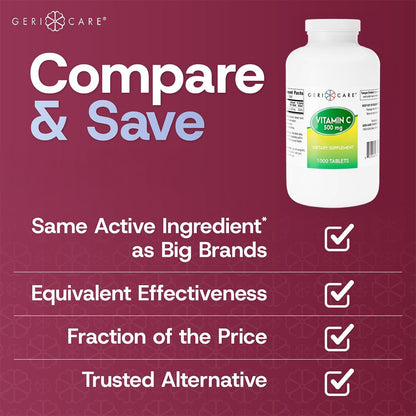 GeriCare Vitamina C 500 mg - 1000 Comprimidos – Image 2