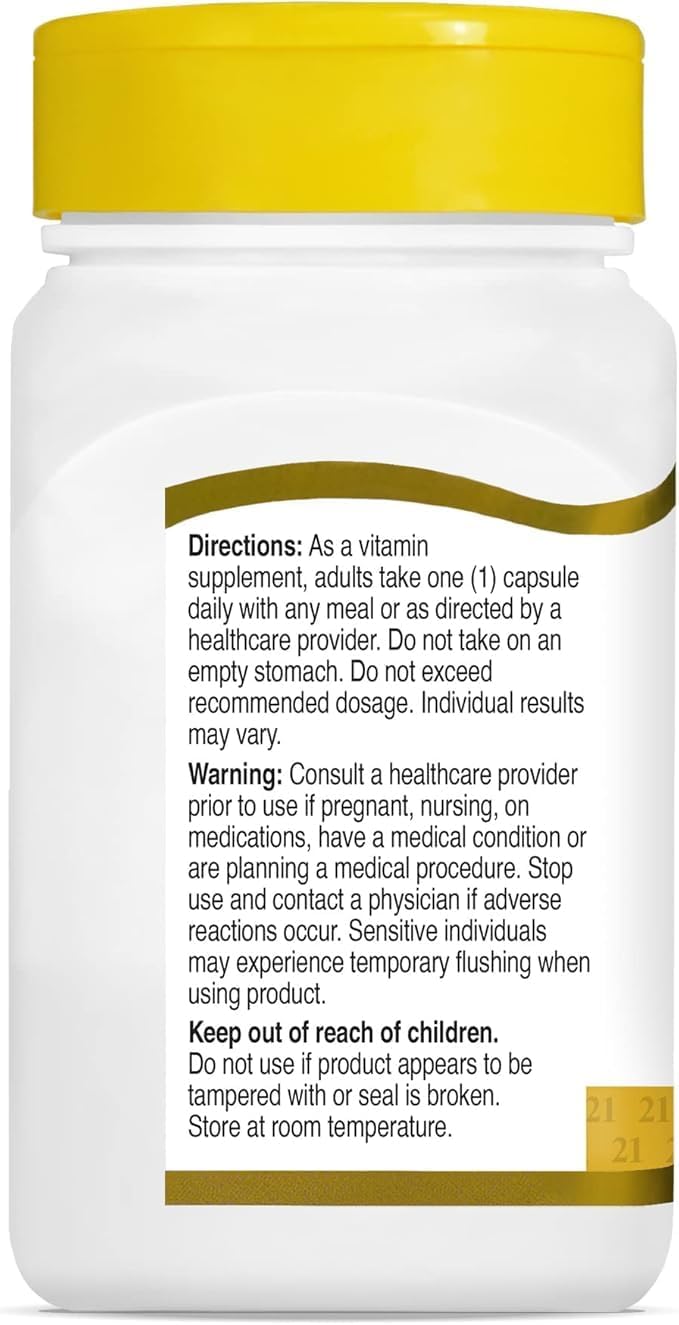 21st Century Flush Free Niacin 500mg, 110 Cápsulas (Paquete de 2)