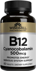 Windmill Vitamina B12 500 mcg, 60 Comprimidos