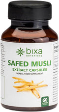 Bixa Botanical Safed Musli Cápsulas para Hombres - Extracto de Safed Musli - Suplemento Herbal Ayurvédico Natural - 60 Cápsulas