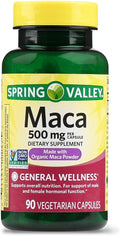Spring Valley Maca 500 mg, 60 Cápsulas Vegetales