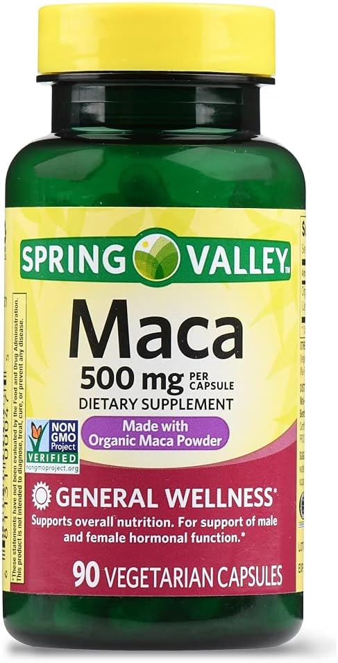 Spring Valley Maca 500 mg, 60 Cápsulas Vegetales