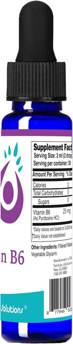 Life Solutions Vitamina B6 Piridoxina HCI 25 mg – Complemento de Vitaminas B, 60 ml