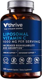 Vthrive Vitamina C Liposomal – 1000 mg, 120 Cápsulas Vegetales – Alta Biodisponibilidad y Absorción