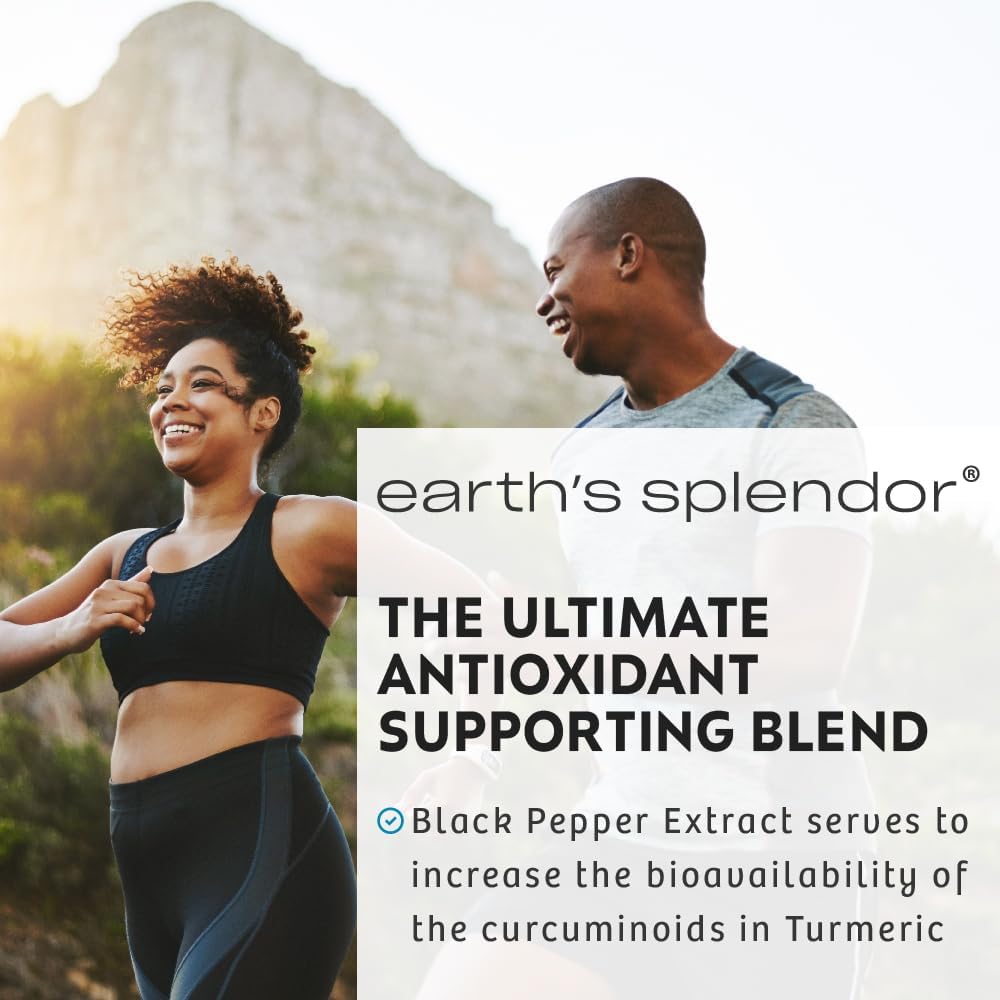 Earth's Splendor Complejo de Cúrcuma con Pimienta Negra 500mg, 90 Cápsulas