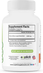 Extracto de Cebolla Natural 1000mg - Bulbo de Cebolla Seca (Allium Cepa) - 120 Cápsulas