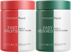 Codeage InstantFood Easy Veggies + Fast Fruits Bundle – Mezcla de Verduras y Frutas en Cápsulas – Fórmula Vegana, No GMO – 180 Cápsulas