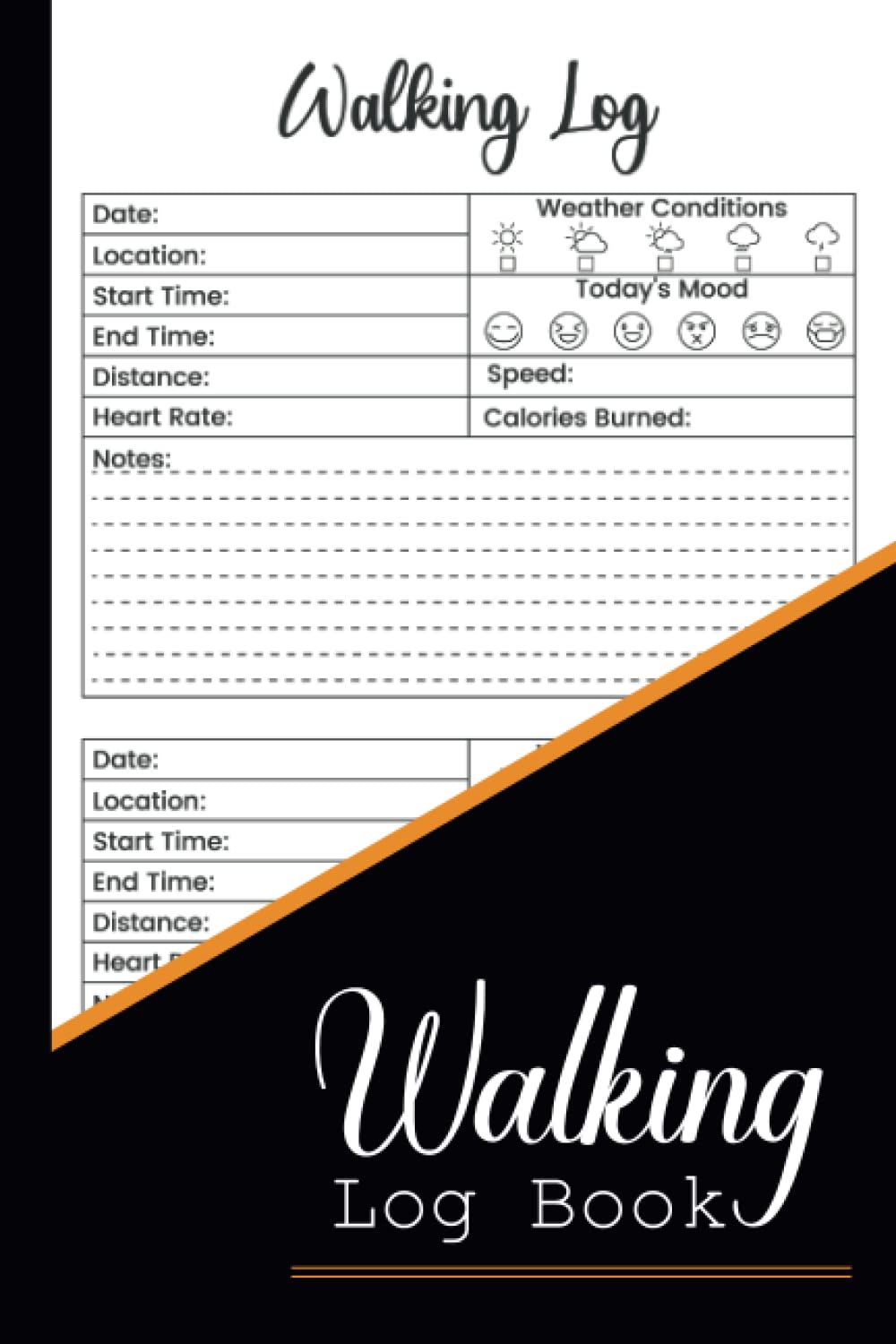 Walking Log Book: Logbook for Walkers, Walking Log Book Journal, Daily Walking Logbook, Daily Walking Log Book for Women, Walking Journal Tracker, Walk Log Book, Page 110, Size " 8.5X11" Inch