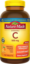 Nature Made Vitamina C 500 mg Comprimidos Masticables - Pack de 2 (300 Unidades)