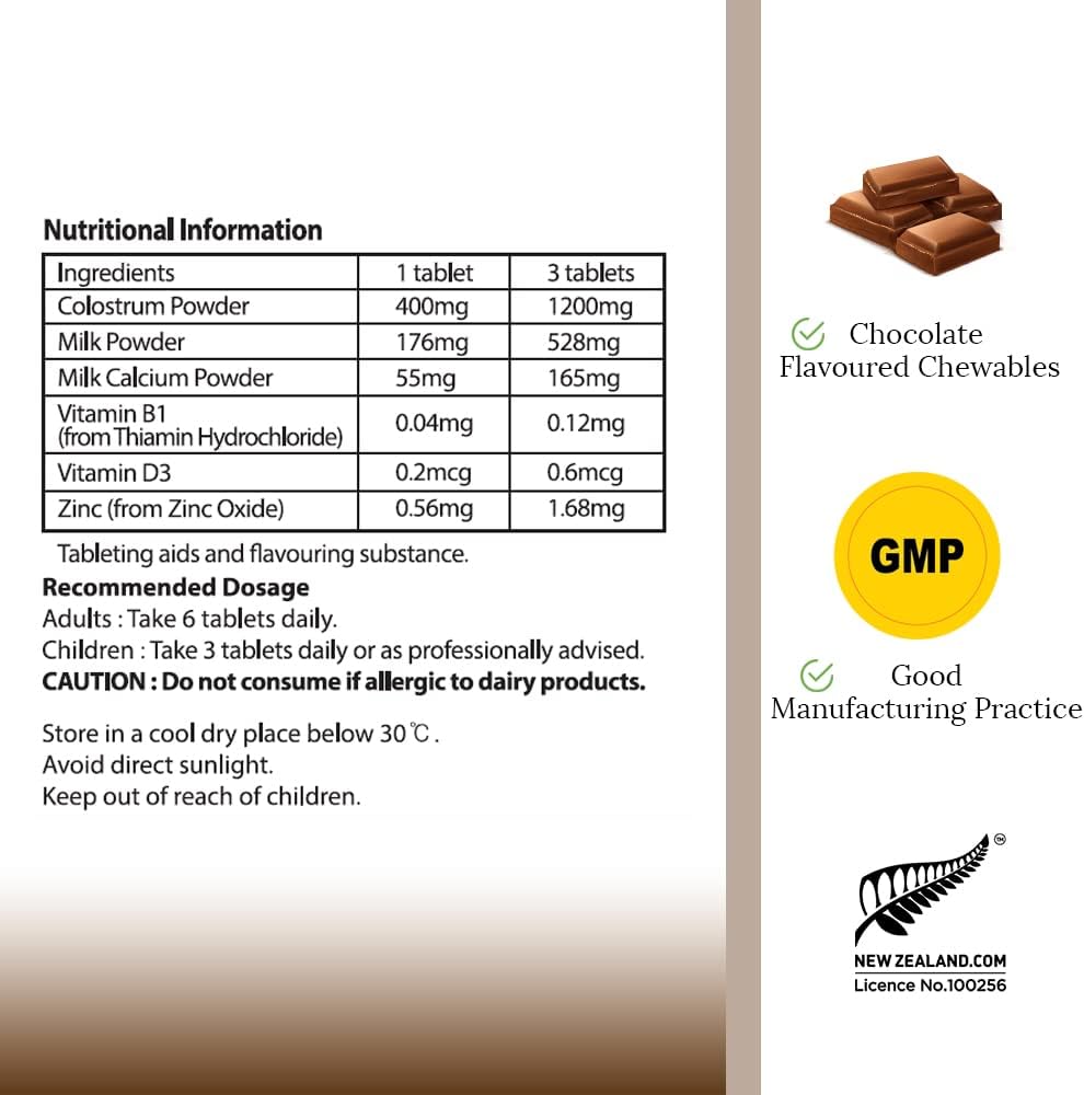 (Pack de 3) Hi Well Premium Grass-Fed Colostrum Choco 150 Comprimidos