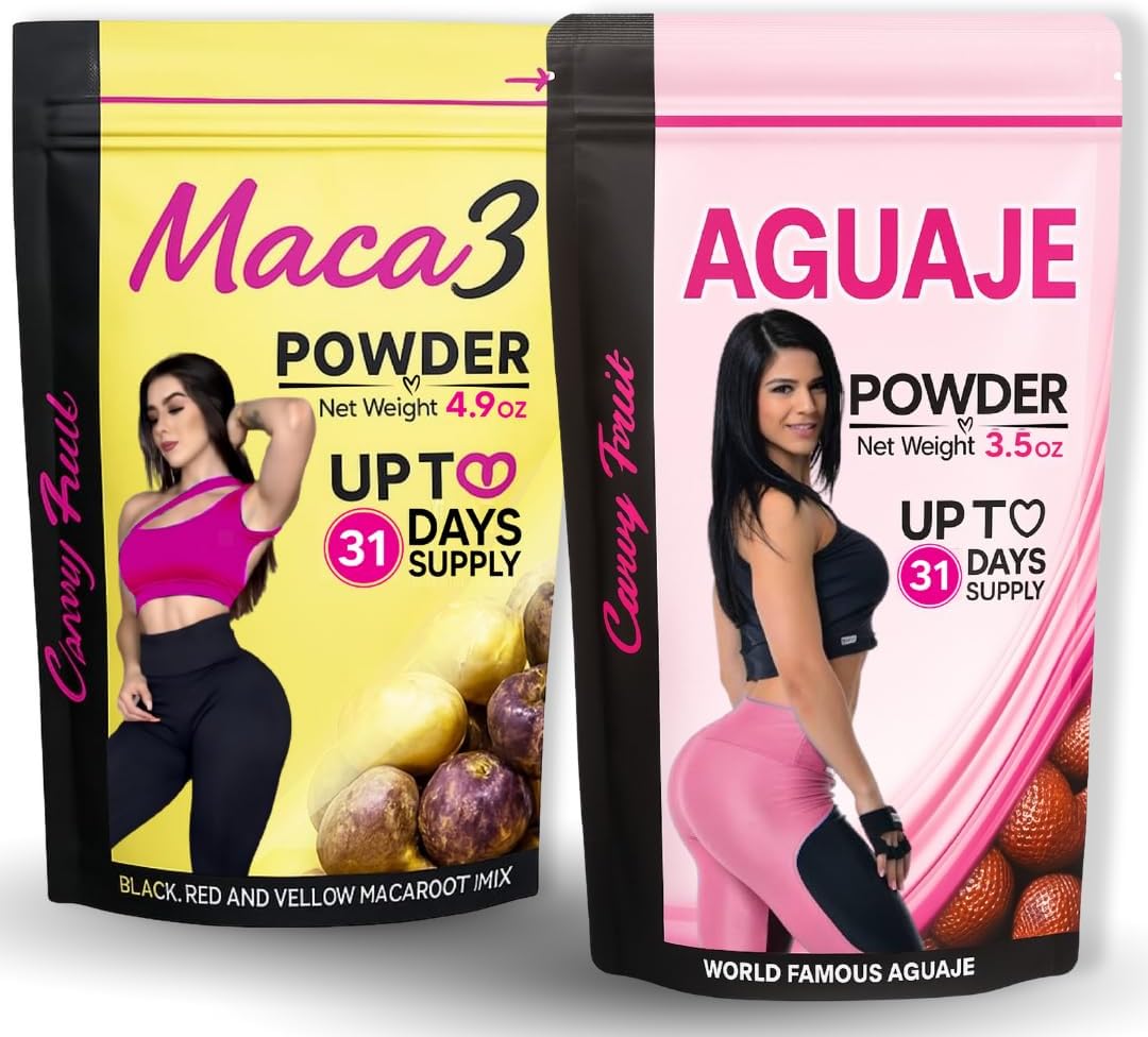 Aguaje CurvyFruit + Maca Root Powder (Roja, Negra y Amarilla) – Apoyo Natural para la Silueta Femenina – 31 Días