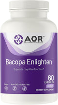 AOR Bacopa Enlighten 300 mg, 60 Cápsulas Veganas, Extracto de Bacopa Monnieri, Fórmula Vegana, Sin OGM, Sin Gluten, Hecho en Canadá