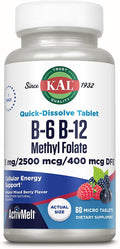 KAL Vitaminas B-6 B-12 Metil Folato ActivMelt - 60 comprimidos sublinguales
